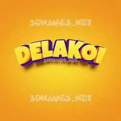 delakoi in Orange Toon style - 3D name wallpaper