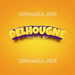 delhougne in Orange Toon style - 3D name wallpaper