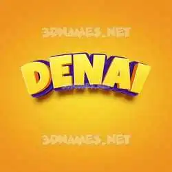 denai in Orange Toon style - 3D name wallpaper