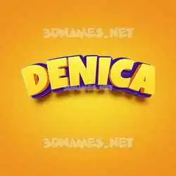 denica in Orange Toon style - 3D name wallpaper