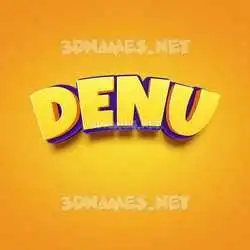 denu in Orange Toon style - 3D name wallpaper
