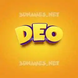 deo in Orange Toon style - 3D name wallpaper