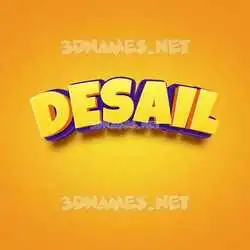desail in Orange Toon style - 3D name wallpaper