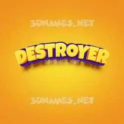 destroyer in Orange Toon style - 3D name wallpaper