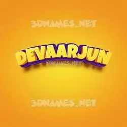 devaarjun in Orange Toon style - 3D name wallpaper