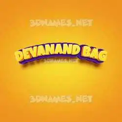 devanand bag in Orange Toon style - 3D name wallpaper