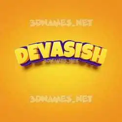 devasish in Orange Toon style - 3D name wallpaper
