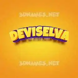 deviselva in Orange Toon style - 3D name wallpaper
