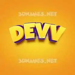 devv in Orange Toon style - 3D name wallpaper