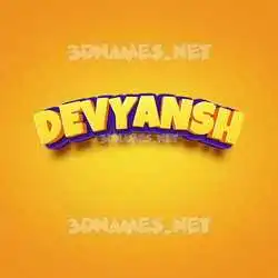 devyansh in Orange Toon style - 3D name wallpaper