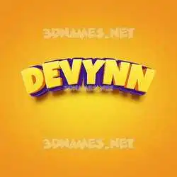 devynn in Orange Toon style - 3D name wallpaper