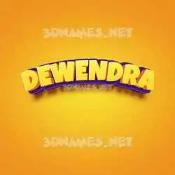 dewendra in Orange Toon style - 3D name wallpaper