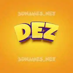 dez in Orange Toon style - 3D name wallpaper