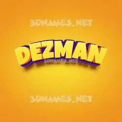 dezman in Orange Toon style - 3D name wallpaper