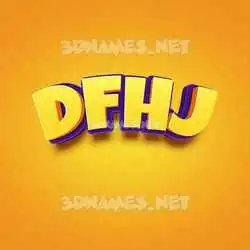dfhj in Orange Toon style - 3D name wallpaper