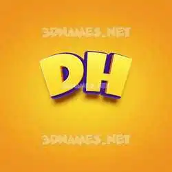 dh in Orange Toon style - 3D name wallpaper