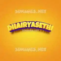 dhairyasethi in Orange Toon style - 3D name wallpaper