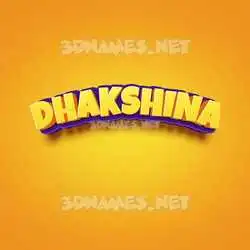 dhakshina in Orange Toon style - 3D name wallpaper