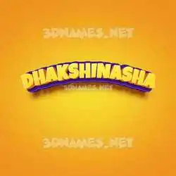 dhakshinasha in Orange Toon style - 3D name wallpaper