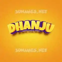dhanju in Orange Toon style - 3D name wallpaper