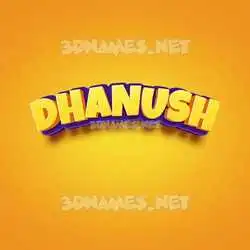 dhanush in Orange Toon style - 3D name wallpaper