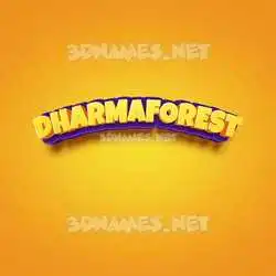 dharmaforest in Orange Toon style - 3D name wallpaper