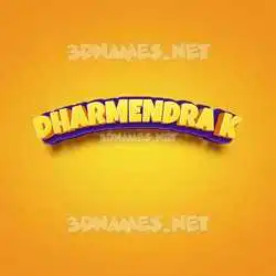 dharmendra k in Orange Toon style - 3D name wallpaper