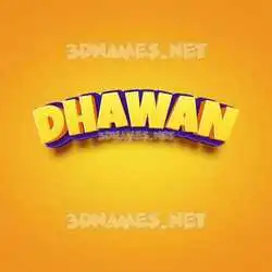 dhawan in Orange Toon style - 3D name wallpaper