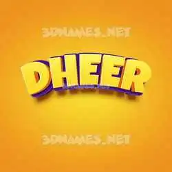 dheer in Orange Toon style - 3D name wallpaper