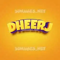 dheerj in Orange Toon style - 3D name wallpaper