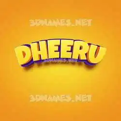 dheeru in Orange Toon style - 3D name wallpaper
