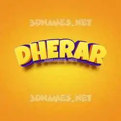 dherar in Orange Toon style - 3D name wallpaper