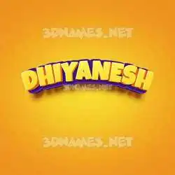 dhiyanesh in Orange Toon style - 3D name wallpaper