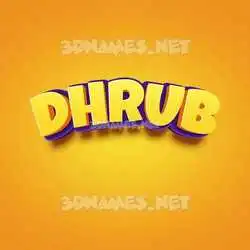 dhrub in Orange Toon style - 3D name wallpaper