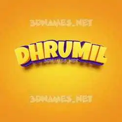 dhrumil in Orange Toon style - 3D name wallpaper