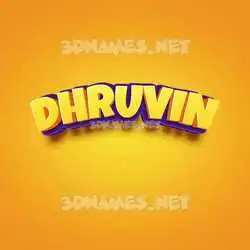 dhruvin in Orange Toon style - 3D name wallpaper