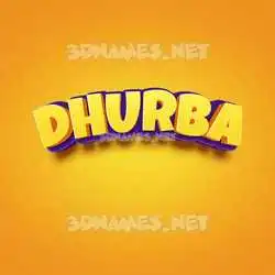dhurba in Orange Toon style - 3D name wallpaper