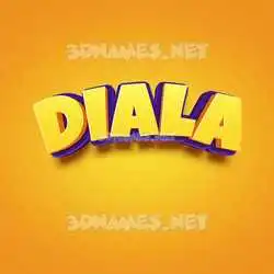 diala in Orange Toon style - 3D name wallpaper