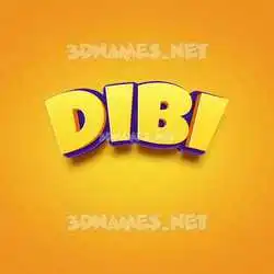 dibi in Orange Toon style - 3D name wallpaper