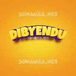dibyendu in Orange Toon style - 3D name wallpaper