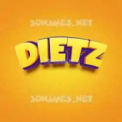 dietz in Orange Toon style - 3D name wallpaper