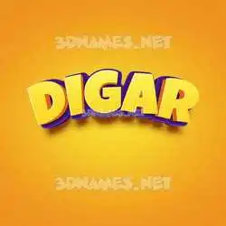 digar in Orange Toon style - 3D name wallpaper
