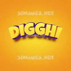 digghi in Orange Toon style - 3D name wallpaper