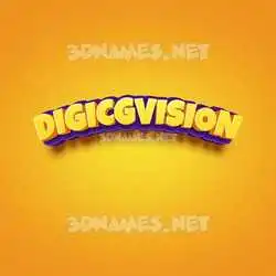 digicgvision in Orange Toon style - 3D name wallpaper