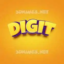 digit in Orange Toon style - 3D name wallpaper