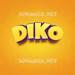 diko in Orange Toon style - 3D name wallpaper