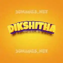 dikshitha in Orange Toon style - 3D name wallpaper