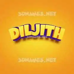diljith in Orange Toon style - 3D name wallpaper