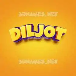diljot in Orange Toon style - 3D name wallpaper
