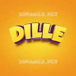 dille in Orange Toon style - 3D name wallpaper